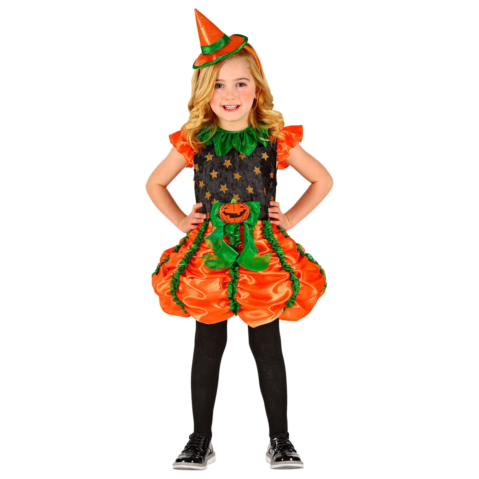 W WIDMANN MILANO Party Fashion - Pumpkin Witch Costume for Girls, Halloween, Carnival, Theme Parties