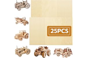 ACXFOND 25Pcs 12 x 12 x 1/8 Inch Baltic Birch Plywood Sheets 3mm Unfinished Plywood Sheet for Arts and Crafts, Painting, Pyrography, Wood Engraving, Wood Burning, Laser, Architectural Models