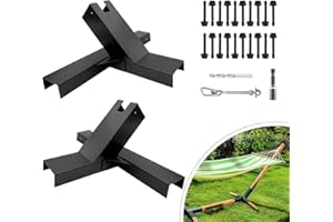 VoTwoofv Hammock Stand Bracket Kits,Heavy Duty Hammock Bracket for 4" x 4" (Actual:3.5" x 3.5") Lumber,DIY Hammock Bracket Base - 500LBS Capacity - Black Powder Coated - 2Pack