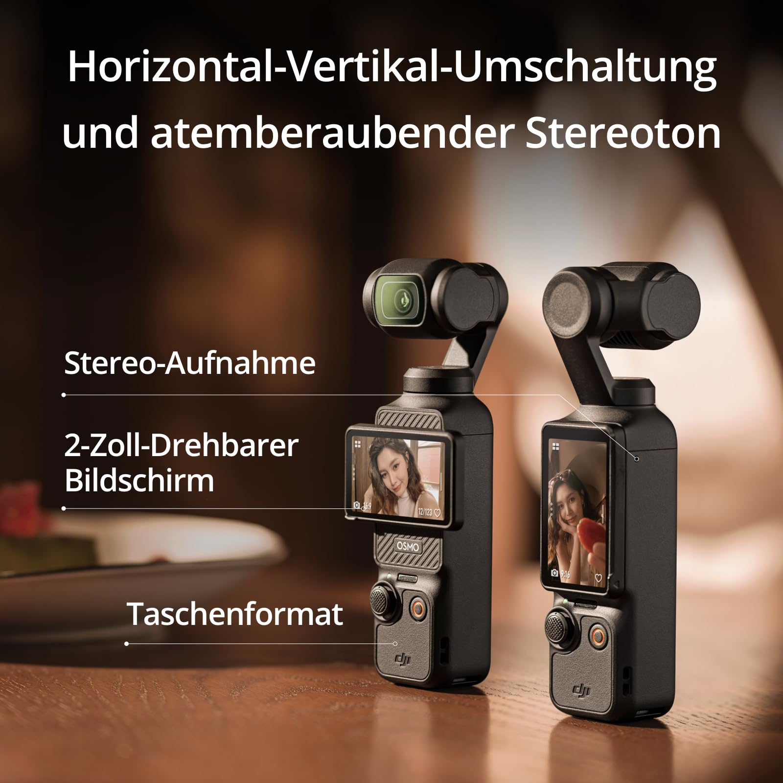 DJI Osmo Pocket 3, Vlogging-Kamera mit 1-Zoll-CMOS und 4K/120 fps Video, 3-Achsen-Stabilisierung, schnelles Scharfstellen, Gesichts/Objektverfolgung, kleine Videokamera für Fotografie 4
