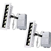 TORCHSTAR 5CCT 7 Inch LED Recessed Mini Linear Light with Junction Box, Grille Anti-Glare, 8W, CRI90 Dimmable Recessed Lighting, ETL & FCC Listed, 27003000350040005000K Selectable, Pack of 2