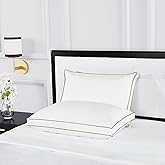 Kate Spade New York Firm/Extra Firm Pillow 20" x 28", Adjustable Down Alternative Pillow with 2" Gusset for Maximum Loft, Best for Back or Side Sleepers, Queen, White