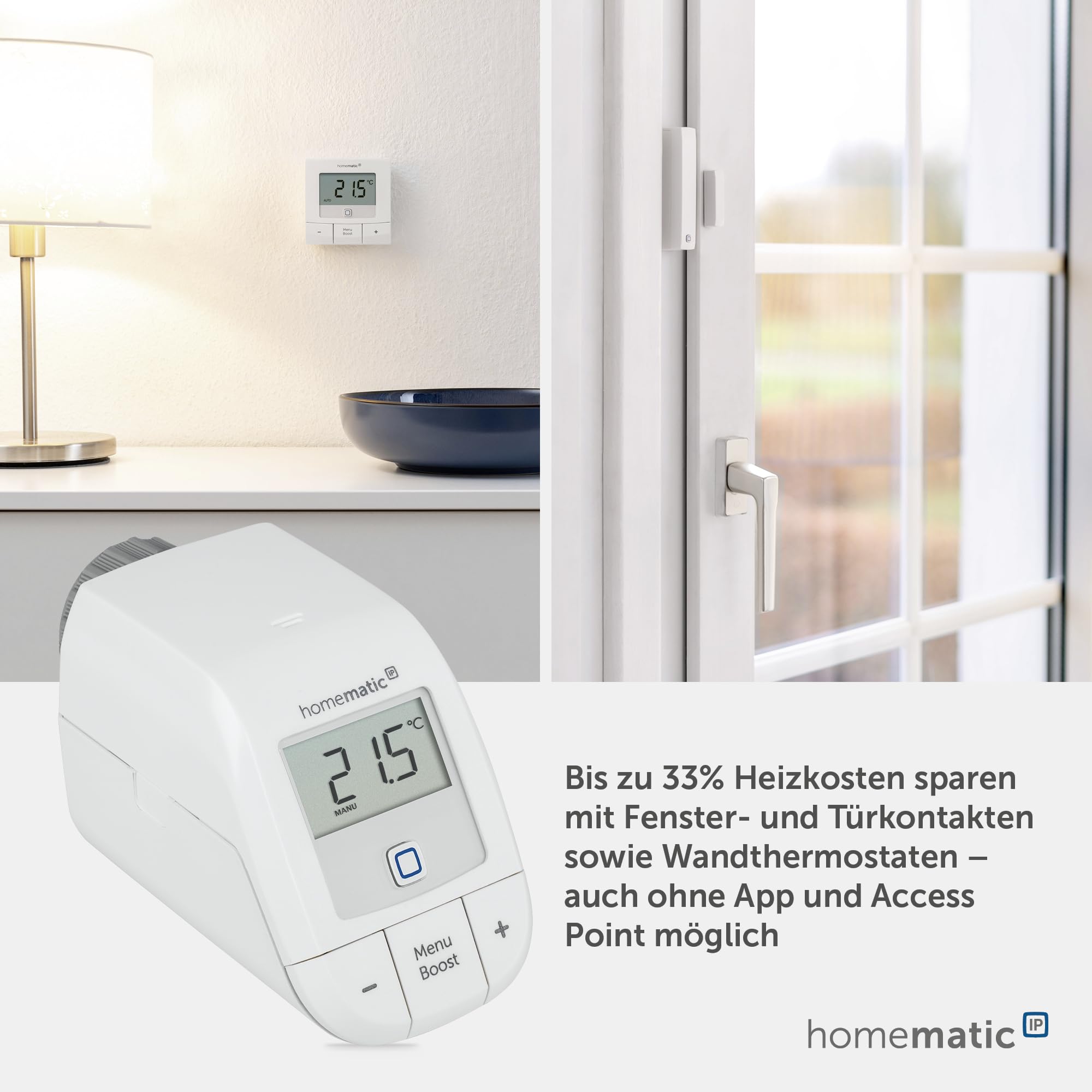 Homematic IP Heizkörperthermostat – Basic, Smart Home, digitaler Thermostat Heizung, Steuerung per App, Alexa, Google Home, einfache Installation, Energie sparen, 153412A3 6