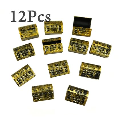 Amazon Com Lieomo 12pcs Mini Pirate Gold Treasure Chests