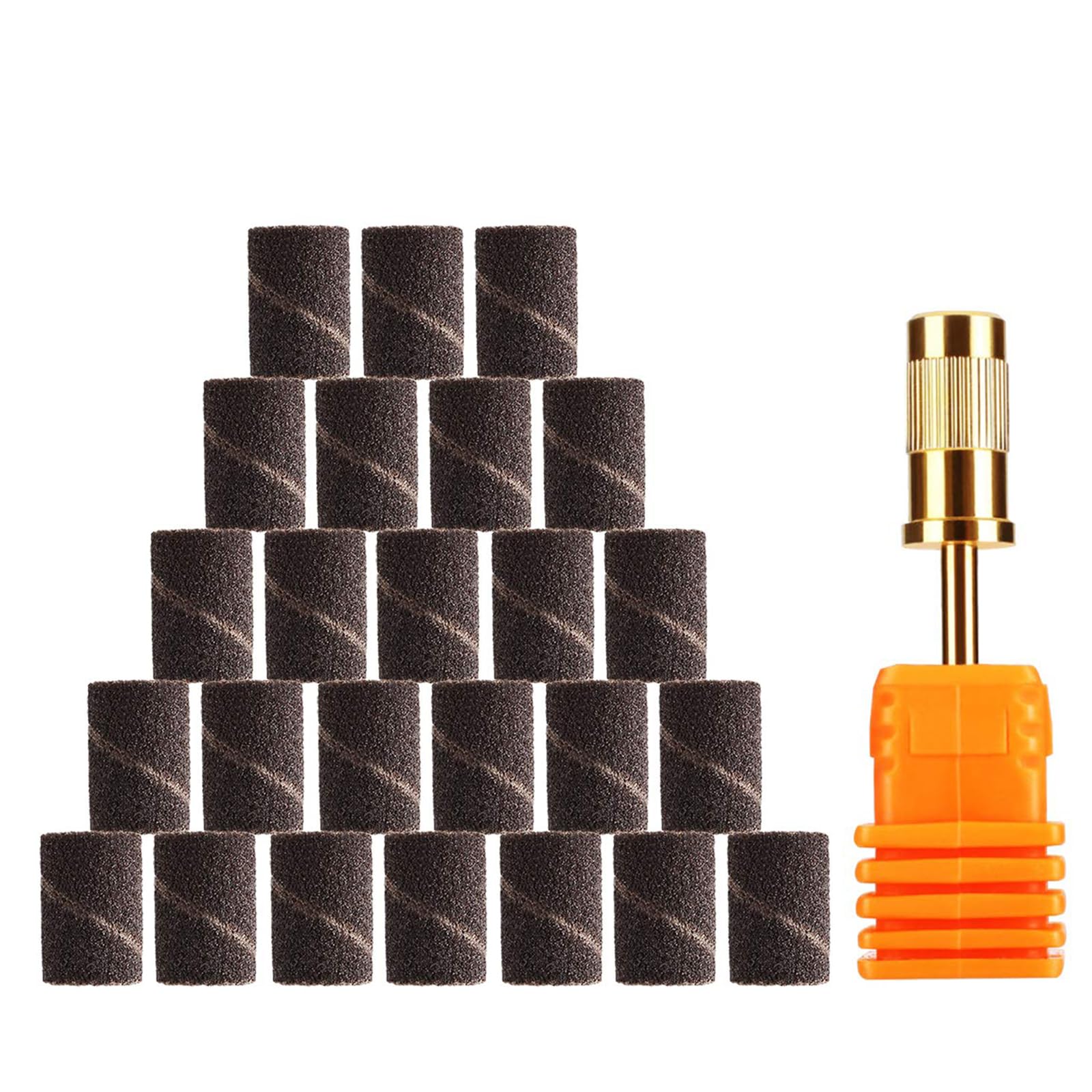 JCMaster Professional Drum Sander Set with Sanding Band Mandrel, 25pcs Sanding Bands for Dremel Rotary Tool, 150 Grit