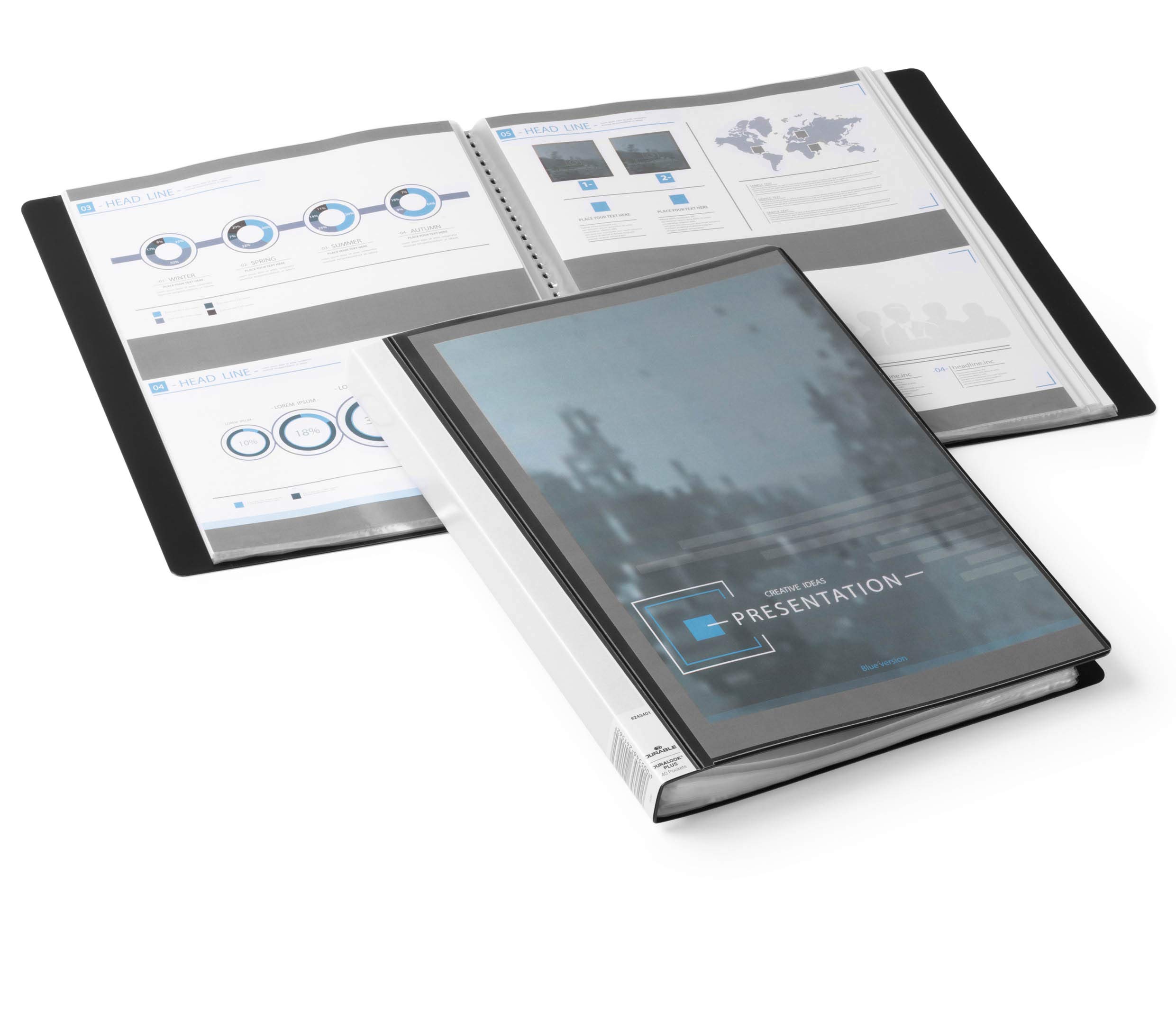 Durable Duralook Plus 243401 Display Book for A4 with 40 Sleeves 25 mm Spine Black