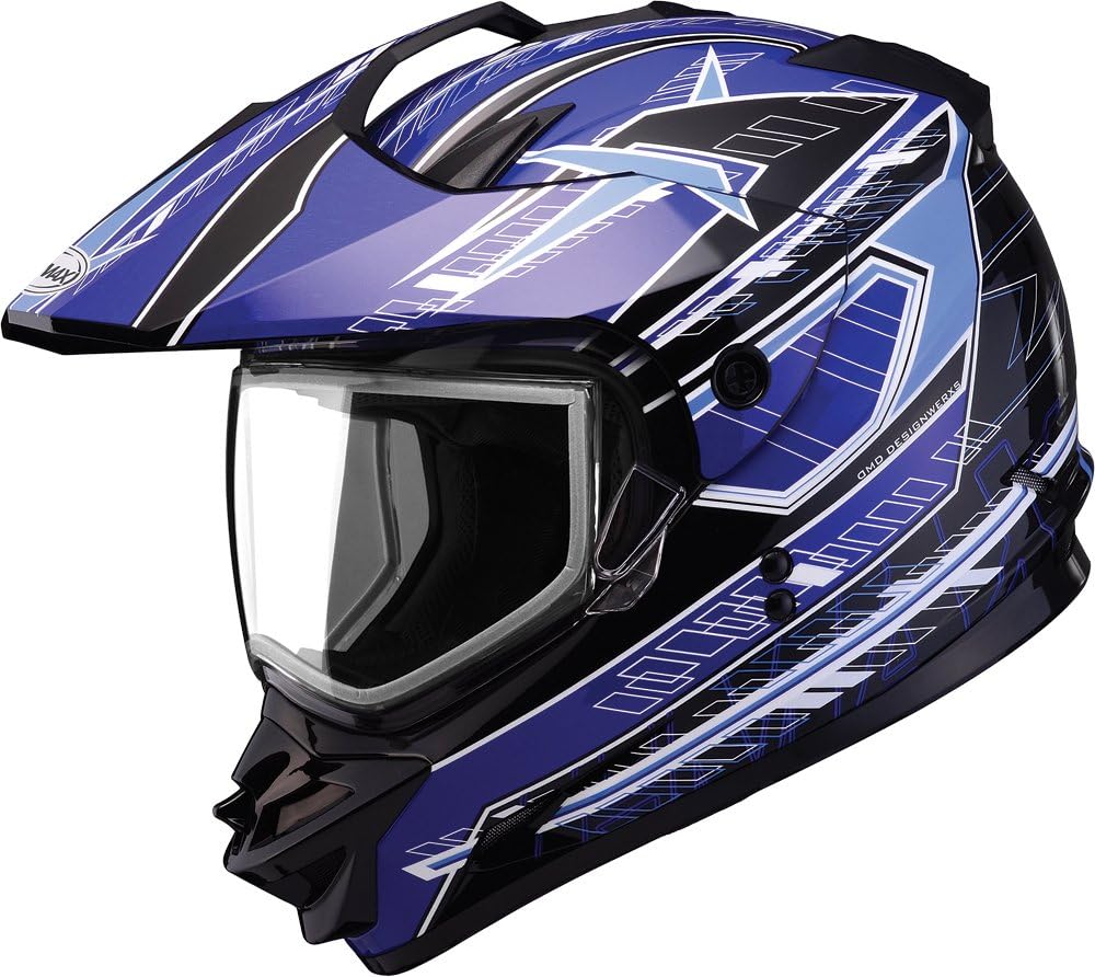 G-Max GM11S Nova Helmet , Distinct Name: Black/Blue/White, Gender: Mens/Unisex, Primary Color: Blue, Helmet Type: Full-face Helmets, Helmet Category: Snow, Size: 2XL G2112218 TC-2