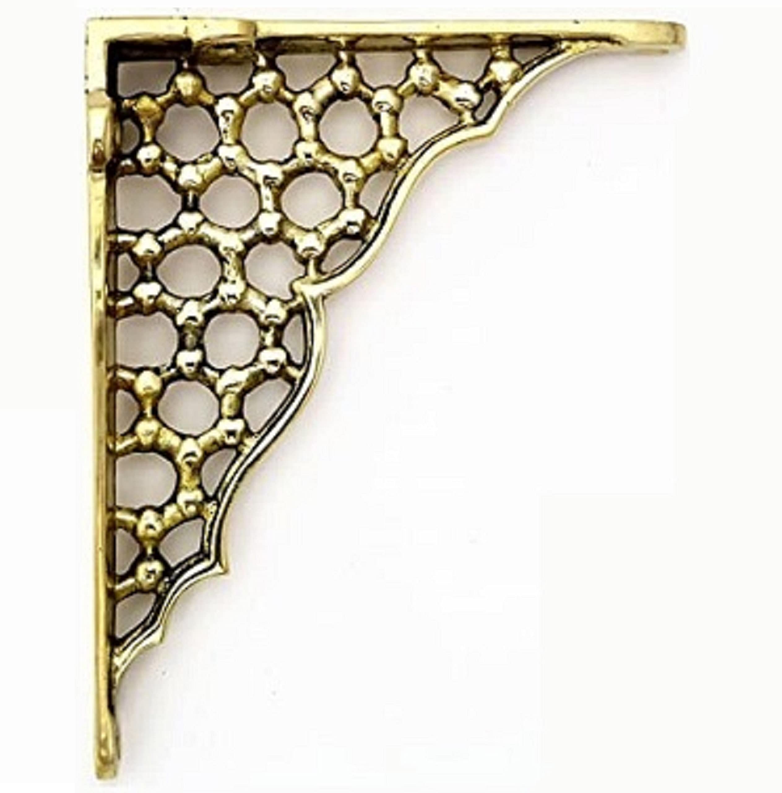 Castelion® Single Brass Honeycomb Shelf Bracket 6" x 5" (15cm x 12cm)