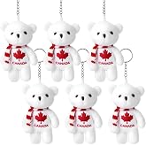 Unittype 6 Pcs Canada Keychain Maple Leaf &amp; Polar Bear Canada Souvenirs | Keepsake Souvenir, Travel Photo Prop, Fall Bag Charm, Thanksgiving &amp; Christmas Gift, Stocking Stuffer, Cute Plush Bear