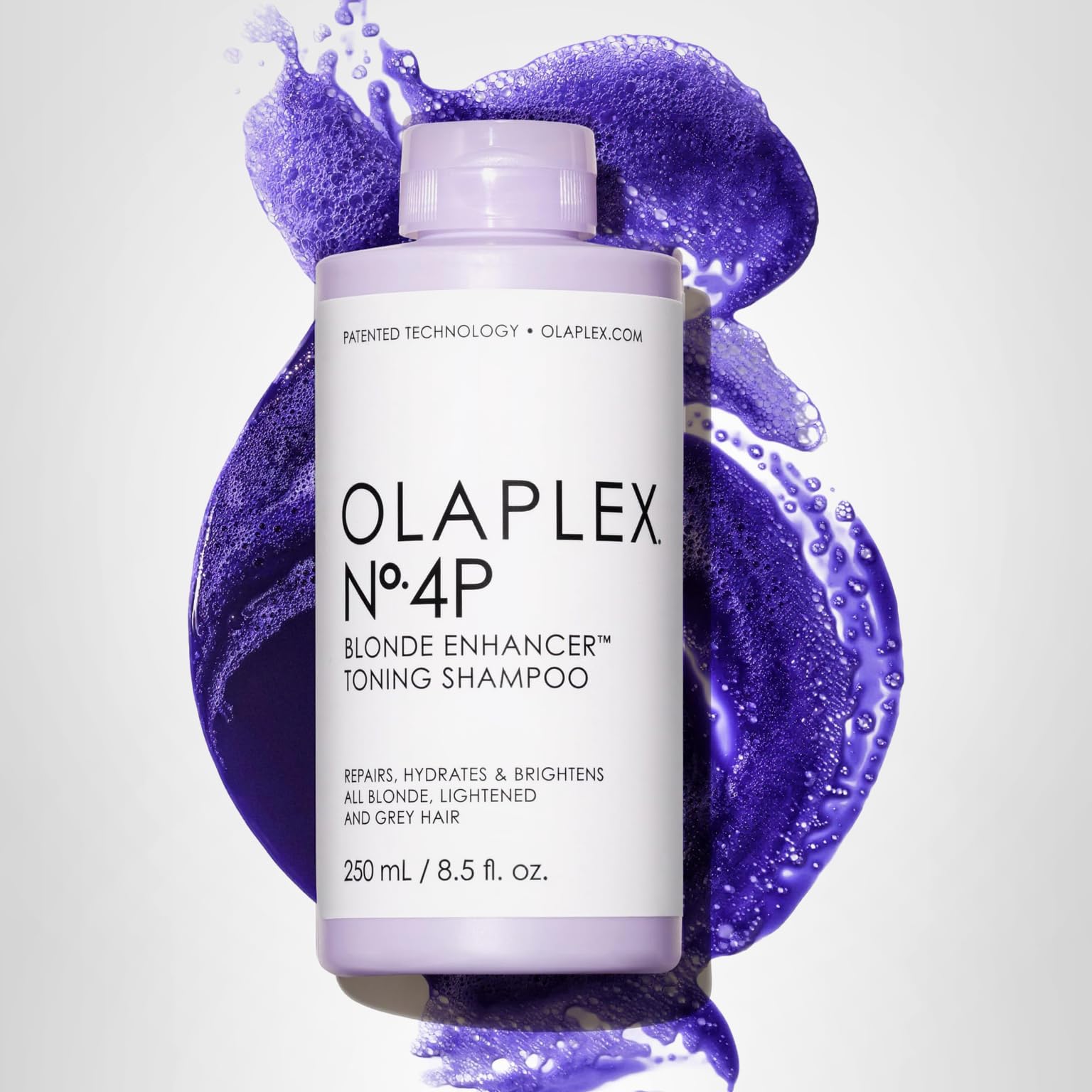 Olaplex No. 4P Blonde Enhancer Purple Toning Shampoo, Repairs, Hydrates, & Brightens All Blonde, Lightened, & Grey Hair