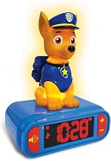 Lexibook Paw Patrol Chase Nightlight Alarm Clock LCD Backlit Blue view 3