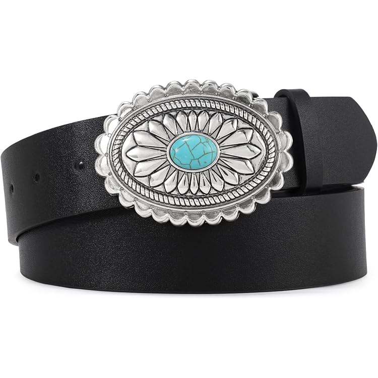 Western Turquoise Rhinestone Studded Faux Crocodile Print  display picture 2