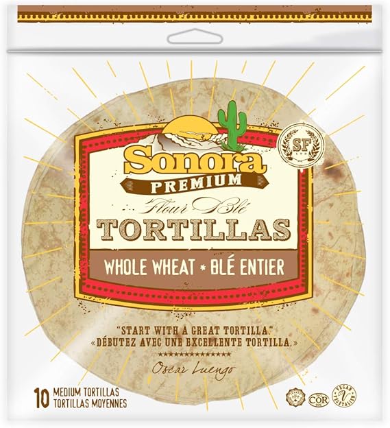 Sonora Premium 8" Tortillas Whole Wheat 10Count 425gm, Pack of 4