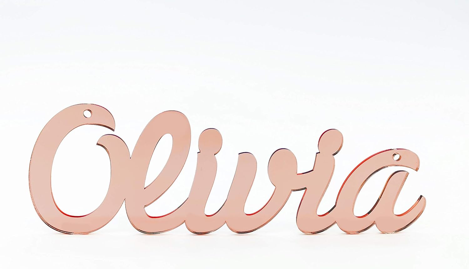 Alphabet Barn Personalised Name Plaque Room Decor Door Sign For Baby Nursery Children Teenagers Boy Or Girl 3 9 Letters Pink Rose Gold Silver Wood 30cm X 10cm Rose Gold With Hole Amazon Co Uk