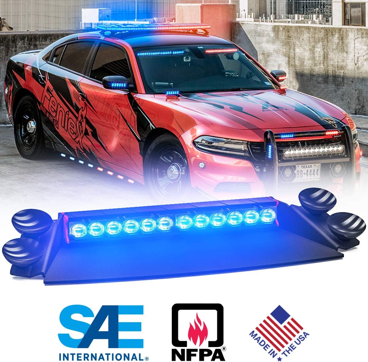 Feniex Fusion 2X Deck & Dash LED Light Single Color (40&deg; Focused Beam, Blue)