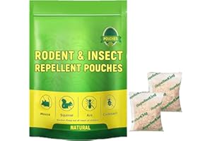 ZEKRIO Powerful Mouse and Squirrel Repellent Pouches, Rodent Indoor Repellent 2 Pouches, Peppermint Oil Repellent for Mice Rats Voles, Natural Mouse Deterrent for House, Garden, Car, RV, Basement, Garage