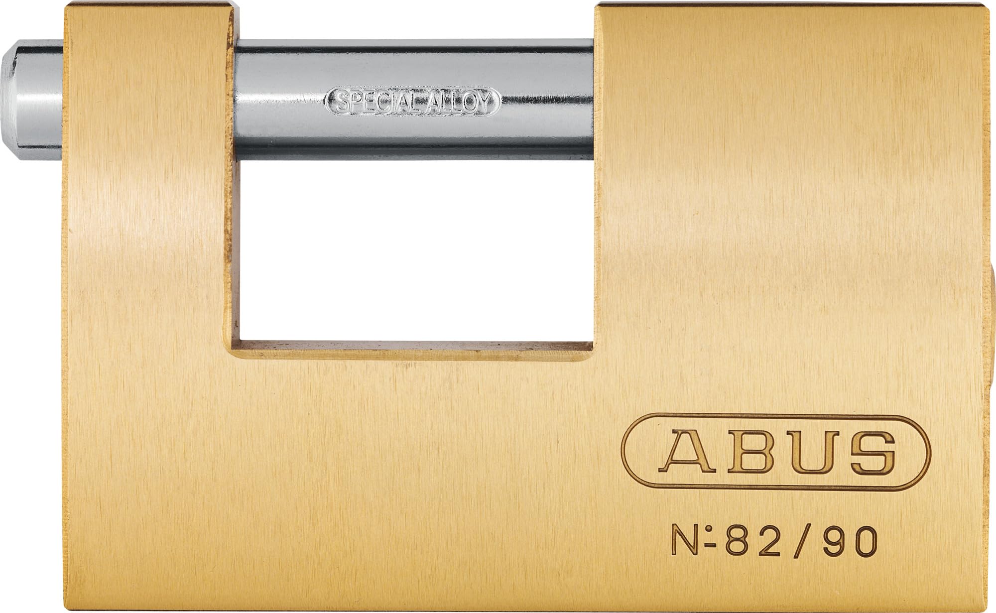 ABUS Brass Padlock 82/90 - Monoblock Padlock for Roller grilles, Vending Machines, containers and Much More. - Locking Bolt Made of Hardened Steel - ABUS Security Level 7