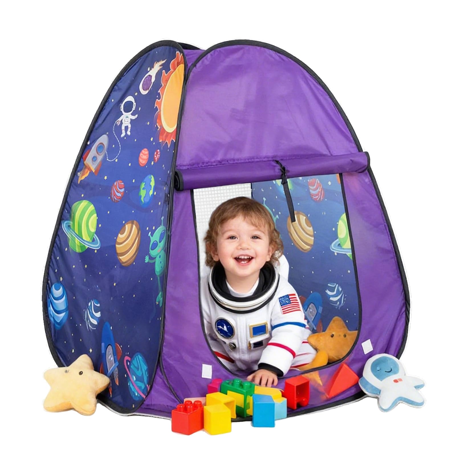 Kids Play Tent, Pop Up Tent for Toddlers, Portable Baby Ball Pit with Storage Bag, Children Safe Zone for Indoor Outdoor, Christmas Birthday Toys Gifts Playhouse for Boys Girls (Space) — image 1