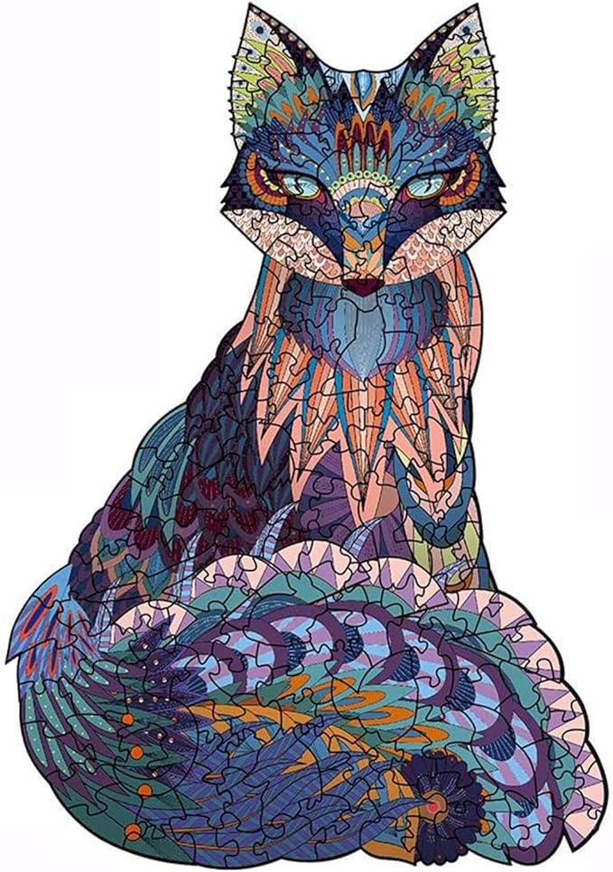 thumbnail image 2 of Wooden Fox Puzzle For Adults - 160 Piece Unique Animal Shape Eco-Friendly Decor 2 of 14