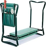 Crystals Heavy Duty Garden Kneeler Stool with Foam Pad & Tool Bag