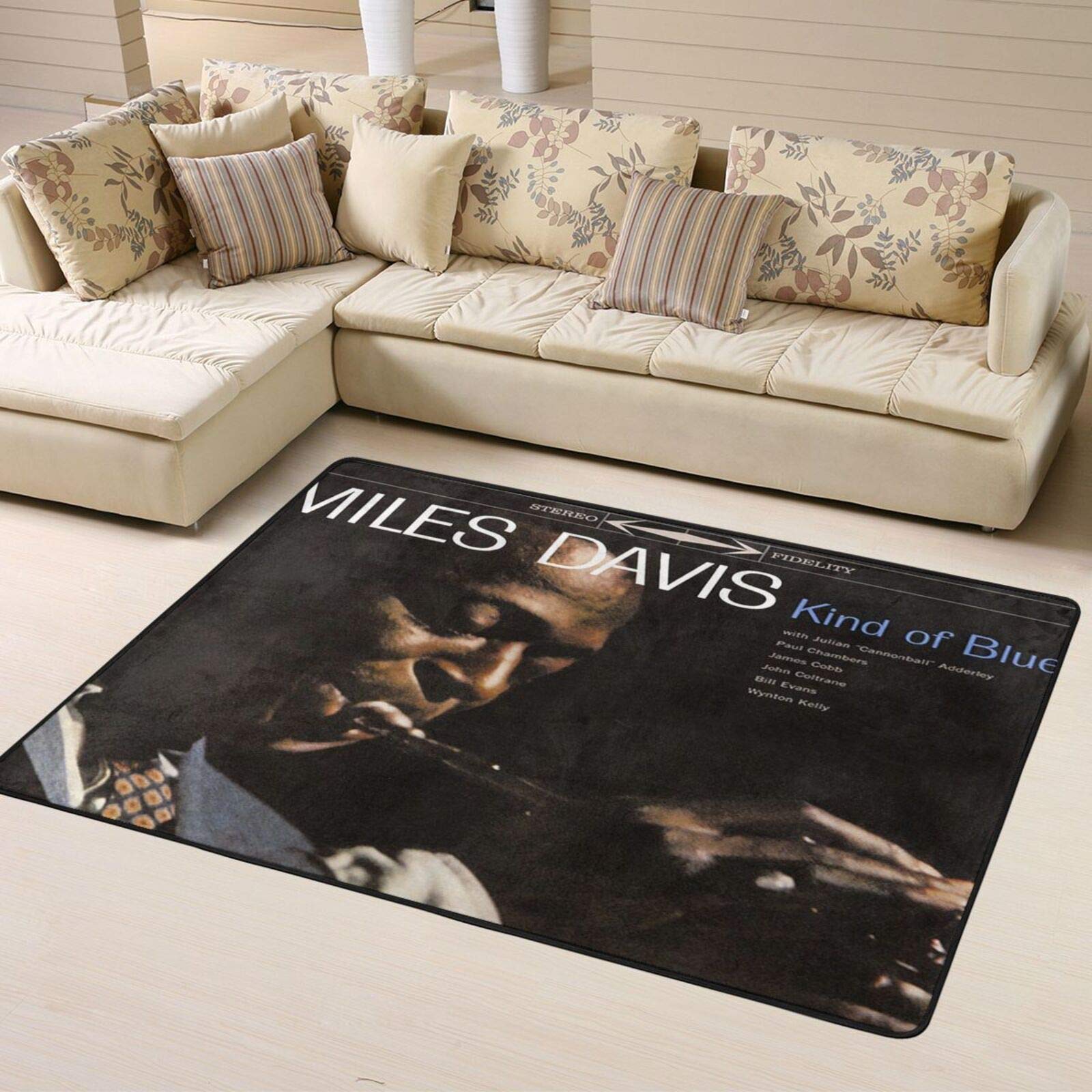 Mile-s Da-vis Non-Slip Rug Bedroom Rugs, Modern Luxury Indoor Plush Rug for Living Room Room Furry Carpet,63 X 48 Inches