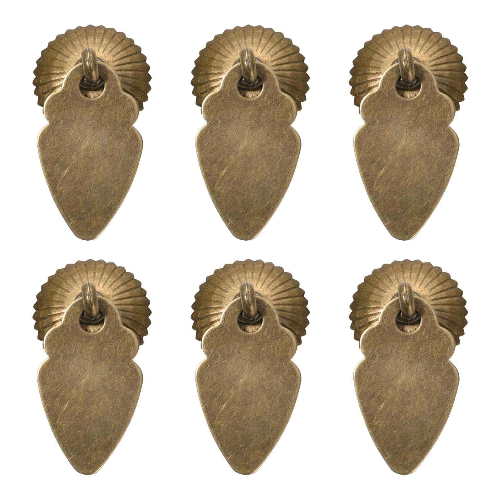 FENGJINGJIACHENG 6pcs Retro Ring Drawer Knobs,Vintage Drawer Handles, Drawer Handles Ring Pull, Antique Style Furniture Pull Handles for Kitchen, Cabinet, Drawer,Dresser (Style 1)