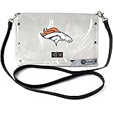 Littlearth womens NFL Clear Envelope Purse With Black Fashion Strap