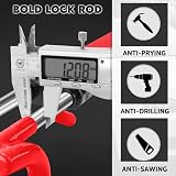 Tevlaphee Steering Wheel Lock Twin Bar with 3 Keys Red High Visibility view 4