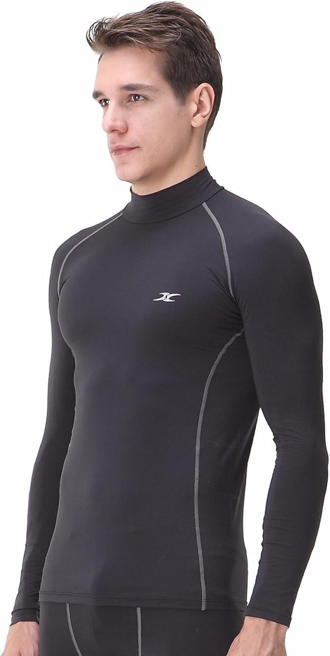 mens thermal mock turtleneck