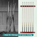Adhafera 6-Piece Wall-Mounted Pool Cue Rack Holder view 2