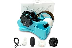 FINFINLIFE Heat Tape Dispenser Blue Multi-Roll Set, PreCut 1. 4'' Pieces for Heat Press or Mug Press Machine, 1+3'' Core, Semi-Automatic Tape Dispenser with Compartment Slots