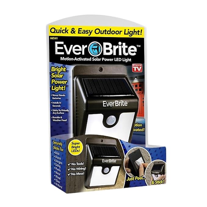 PASSDEAL Wireless Ever Brite Motion Sensor Solar LED Lights Stick Up Lamps for Outdoor, Garden and Backyard (Standard Size, Multicolour)