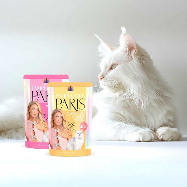 WERUVA PARIS HILTON PAMPER LIKE PARIS WET CAT FOOD, CHICKEN AND LAMB IN GRAVY, 2.47OZ POUCH, PACK OF 12