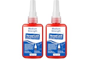 Thread Lock Medium Strength, 2 x 50ml Lock Tight Threadlocker Prevent Nuts, Bolts, Bearings, Fasteners and Screws from Loosen