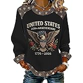 Women's America 250 Printed Casual Top 1776-2026 250Th Anniversary Sweatshirt