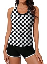 Aleumdr Womens Tankini Swimsuits Athletic 3 Piece