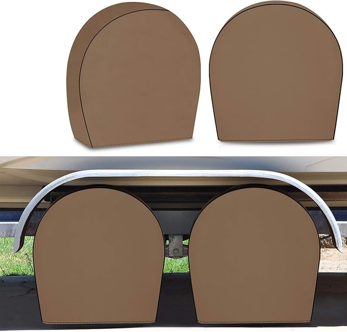 RVMasking Tire Covers for RV Wheel Set of 4 Heavy Duty 600D