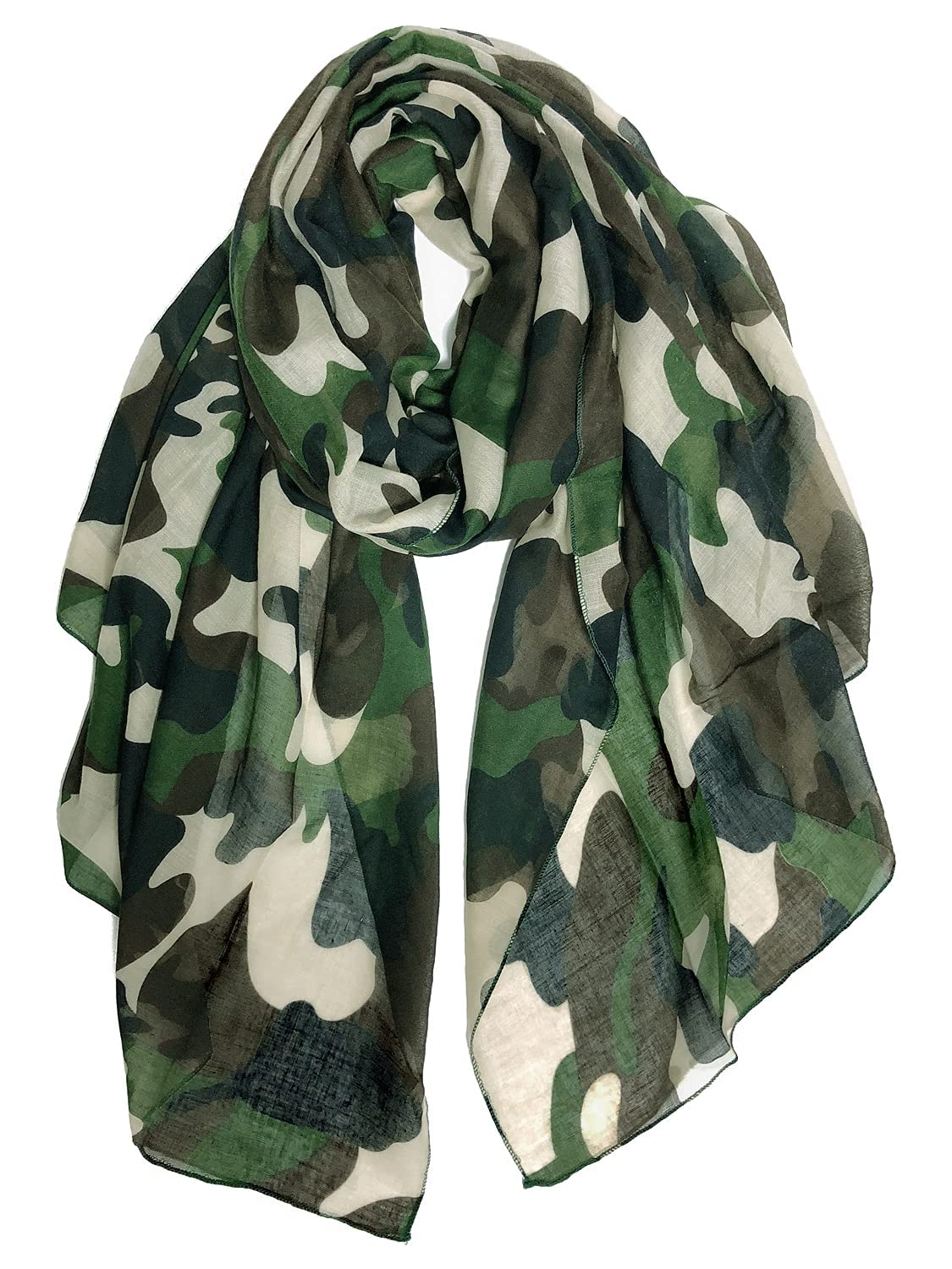 DAMILY Scarves & Scarves for Women Cotton Scarf Summer Scarf Large Blue Neck Scarf Camouflage Headscarf Hijab Warm, Green, 180*85