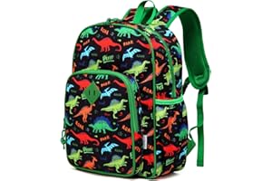 VASCHY Toddler Kids backpacks, Cute Lightweight Water Resistant Preschool Kindergarten Daypack SchoolBag Bookbag for Boys Green Dinos