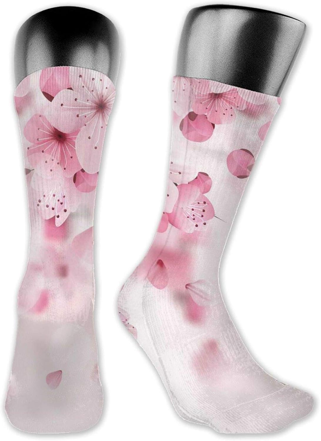 Compression High Socks,Japanese Sakura Flowers Blossoms Eastern Spring