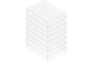 BLULU 50 Pack Clear Plastic Transparent Crystal Boxes Greeting Card Photo Storage Cases Fold Design Protects Boxes (A2: 4.53 x 1.02 x 5.91 Inch)