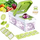 Vegetable Slicer Dicer WEINAS Food Chopper Cuber Cutter, Cheese Grater Multi Blades for Onion Potato Tomato Fruit Extra Peeler Included