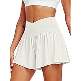 CADMUS Athletic Shorts for Women 2 in 1 Flowy Running Spandex Butterfly Workout Tennis Skorts
