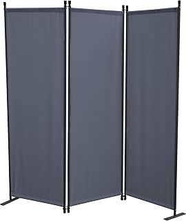 GRASEKAMP Qualität seit 1972 Stellwand 165x170 cm dreiteilig - grau - Paravent Raumteiler Trennwand Sichtschutz