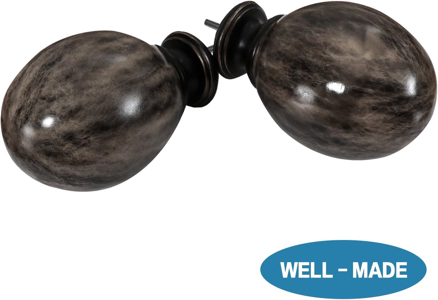 H.VERSAILTEX Window Treatment Single Rod Set, Marble Ball Decorative Curtain Drapery Hardware, Adjustable Length from 28 to 48-Inch,3/4 Inch Diameter: Home & Kitchen