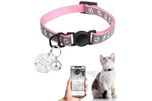 FURRIGO Cat Collar Breakaway with QR Code Name Tag, Reflective Kitten Collars with Bell, Cat ID Tag personalized, Ultra-Durable, Adjustable, Quick Release, Fits Most Girl Boy Small Large Cats (8''-13.3'')