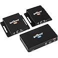 gofanco 1080p 1x2 HDMI Extender Splitter Over CAT6/7 – Dual HDMI Outputs on Each RX, Up to 164ft (50m), HDCP 1.4, PoC, EDID Management, Loopout, IR Extension, Low Latency, 7.1-ch Audio (HDExt2P)
