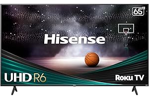Hisense 65-Inch Class R6 Series 4K UHD Smart Roku TV with Alexa Compatibility, Dolby Vision HDR, DTS Studio Sound, Game Mode (65R6G),Black