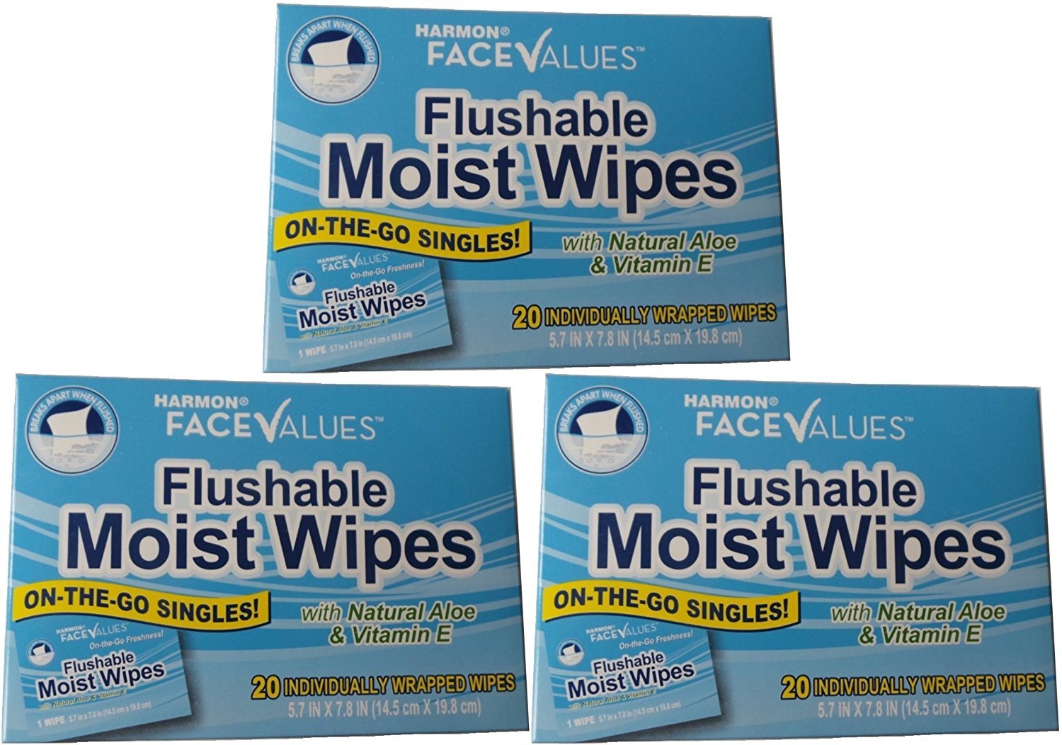 Flushable Moist Wipes Individually Wrapped on the Go
