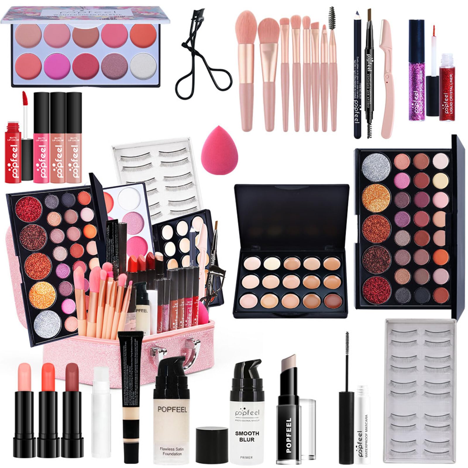 Professional Makeup Set, RoseFlower Premium Beauty Cosmetics Kit with Concealers Eyeshadow Palette Foundation Powder Lip Gloss Blush Makeup Brush, Makeup Box for Women/girls/Teenagers #2